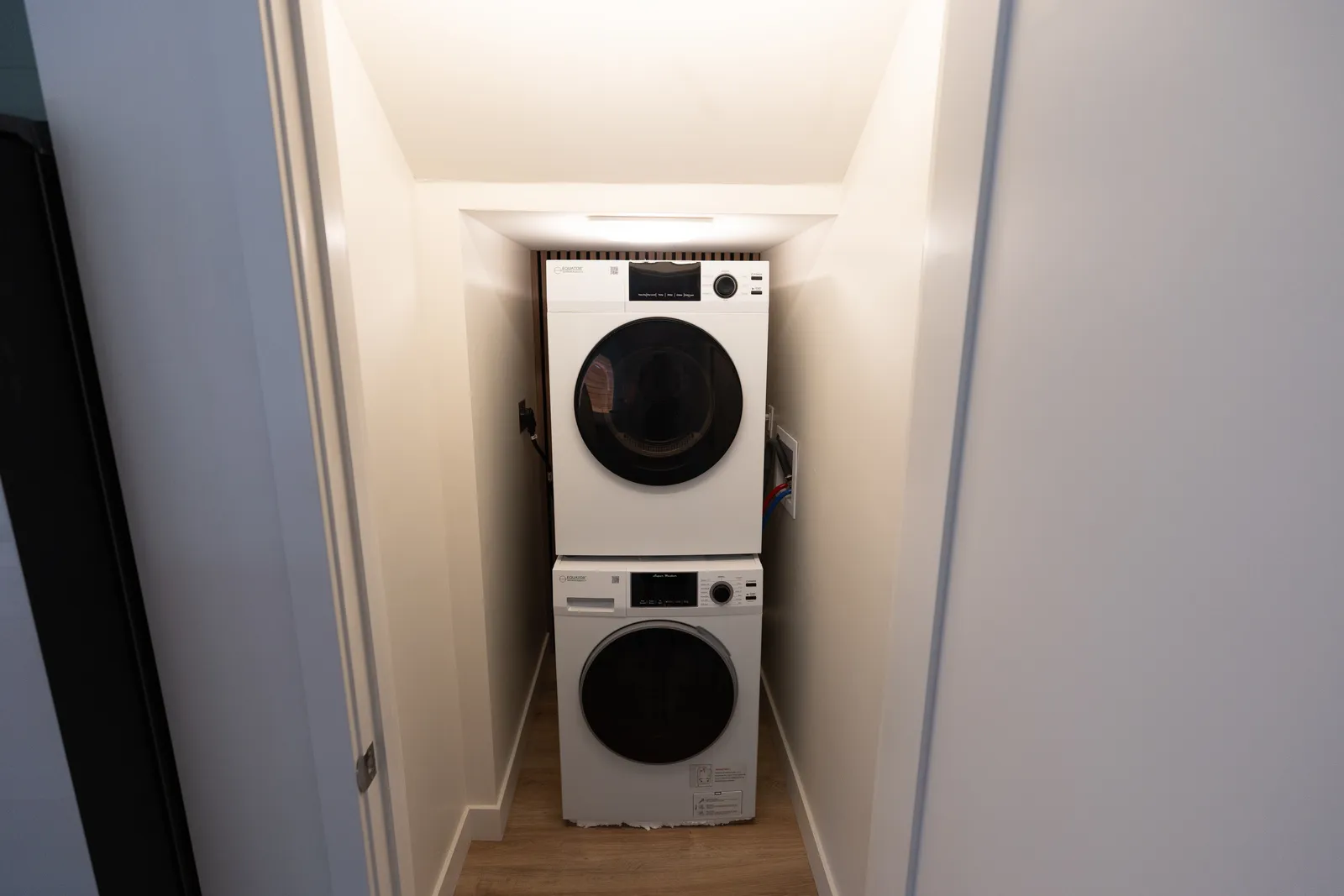 Spring Street — stacked laundry in the new plan